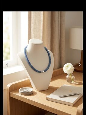 Swarovski Blue Sparkle Tube Necklace